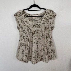 Marni Cream and Brown Peplum Blouse - Picture 1 of 14