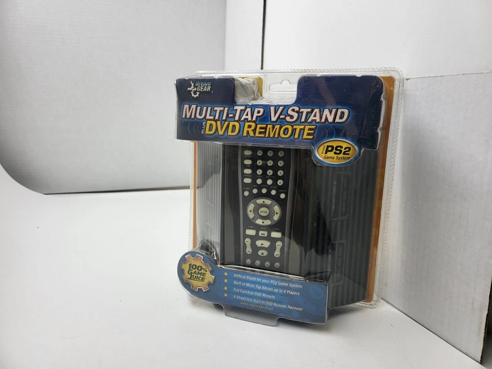 NEW MULTI TAP 4 Player Adapter + DVD Remote + Vertical Stand Large FAT PS2 #B3 - Image 1 of 4