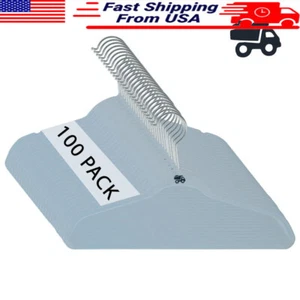 100 Pack Kids Velvet Hangers Non-Slip Slim Design Durable Closet Organizer New - Picture 1 of 7