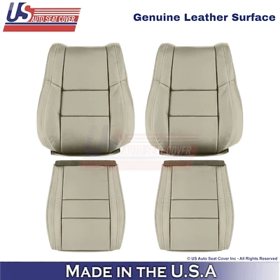 Fundas de asiento delanteras de cuero genuino beige escarcha claro para Dodge Durango 2011-2022 Foto 1 de 4