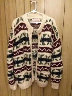 Suéter Cárdigan 100% Lana Hecho en Ecuador - Bolsillos Delanteros - Punto Pesado  Foto 1 de 4