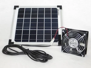 10 W wasserfester IP58 Solar Lüfter Axial Ventilator Belüfter Solarmodul Gebläse - Bild 1 von 2