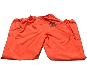 Vintage womens orange pull on unlined nylon pants Beer Barrel Saloon put in bay - Picture 1 of 4