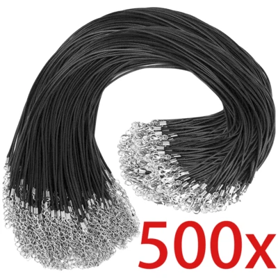 500PZ Collana con Chiusura Intrecciata Imitazione Cuoio Corde Creazione Gioielli Catena Cordino - Immagine 1 di 4