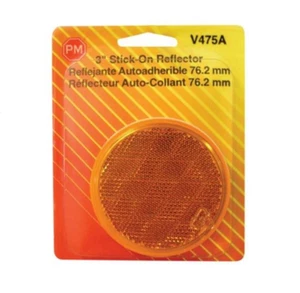 Amber 3-3/16 Inch Round Reflector For RV, Camper and Motorhome Adhesive Backing - Picture 1 of 1