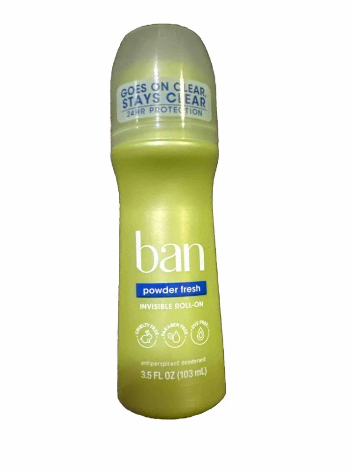 Desodorante antitranspirante Ban Roll-On, pó fresco, 3,5 onças fluidas expiram 2019 - Imagem 1 de 1