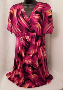 Three Seasons Womens Dress Size XL X Large Purple Orange Black White - Picture 1 of 3