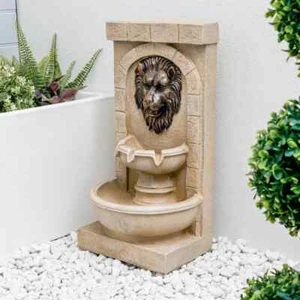 Lion Head Solar Fountain Water Feature Weatherproof Environmentally Friendly - Picture 1 of 5