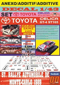 ANEXO DECAL 1/43 TOYOTA CELICA SAINZ-KANKKUNEN/WALDEGARD R. MONTECARLO 1989 (04) - Picture 1 of 1