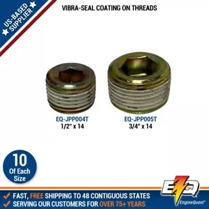 20 Pcs Steel Pipe Plugs Set BSP Japanese 1/2″ 3/4" Pipe Hex Fit - Bild 1 von 3