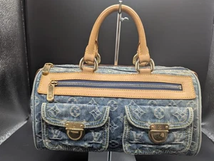 LOUIS VUITTON Neo Speedy Hand Bag Monogram Denim Leather Blue M95019 250708 - Picture 1 of 22