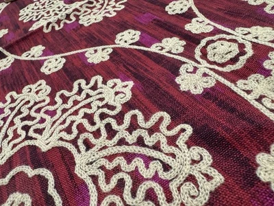 Iman Home Mythical Medallio Embroidered Mandalay Cotton Decor Fabric Sample #14 - Image 1 of 4