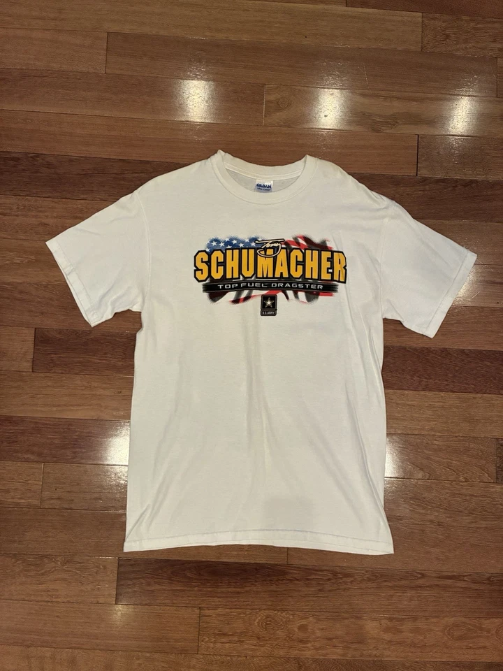 Camisa de carreras de arrastre autografiada por Tony Schumacher Ejército de Estados Unidos 2012 talla M NHRA the sarge Foto 1 de 4