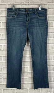 KUT From The Kloth Jeans Womens Sz 8 Blue Denim Catherine Boyfriend Cut Off Hem - Picture 1 of 7