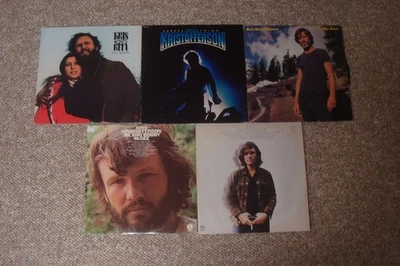 Lot of 5 Kris Kristofferson Vinyl LP Records. Me and Bobby McGee, Surreal Thing - Изображение 1 из 3