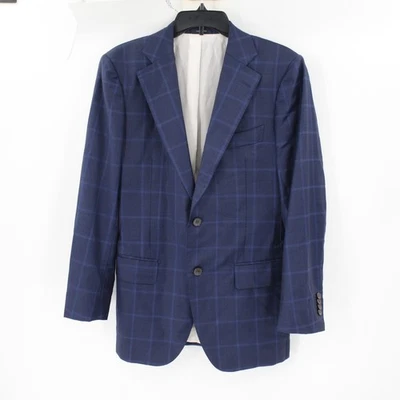 Abrigo deportivo Suitsupply para hombre 38R Lazio delgado TWo botón a cuadros lana pura Super 110s Foto 1 de 4