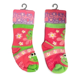 Stephen Joseph Boutique 2 Pares Calcetines Rana Rosa Talla Pequeña - Imagen 1 de 1