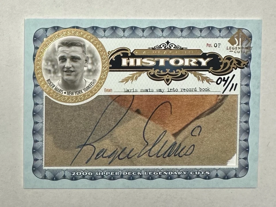 2006 Upper Deck Roger Maris AUTO #/11 Place in History Yankees - Image 1 of 3
