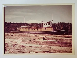 Original Photo Tugboat GEORGE W Log Tow Puget Sound 1960s Foss Maritime - Picture 1 of 11