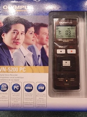 Grabadora de voz digital Olympus VN-5200PC negra 512 MB, 221,5 horas portátil NUEVA EN CAJA Foto 1 de 4