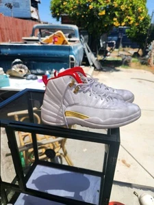 Nike air Jordan 12 retro fiba white red gold sneaker 130690-107 mens size 11 🔥 - Picture 1 of 8