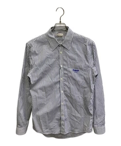 ALEXANDER McQUEEN logo stripe shirt Size: 15＋ Blue x white Men 704910 - Picture 1 of 8