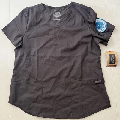 Casa Loma College NWT Scrubs Top Cherokee Workwear WW665 PWT Pewter Sz Medium - Image 1 of 4