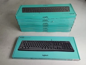 New 7pc Lot Logitech K120 Wired Standard Desktop Keyboard - Picture 1 of 8