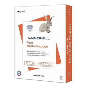 Hammermill Multi Purpose Copy Paper 20lb 96 Bright 500 Sheets Acid Free USA Made - Picture 1 of 8
