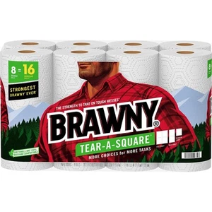 Brawny Tear-A-Square Paper Towels 2-ply 120 Sheets/Roll 8 Rolls/Pack (443665) - Picture 1 of 4