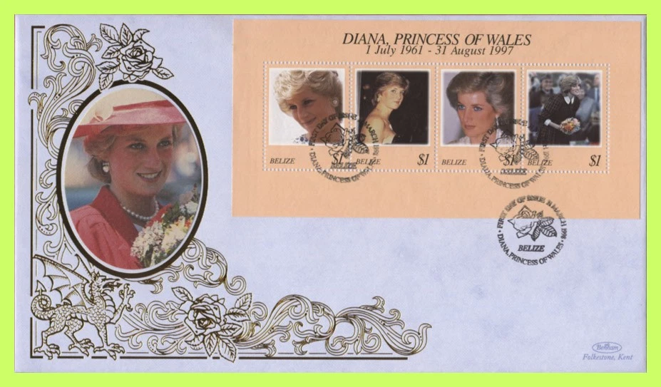 Belize 1998 Diana, Princess of Wales mini sheet First Day Cover - Image 1 of 1