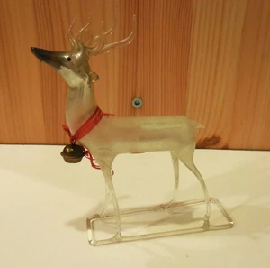 Antique REINDEER CHRISTMAS ORNAMENT German Mercury Blown Glass - Original Box - Picture 1 of 7