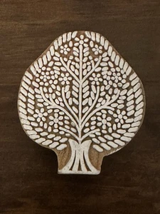 Tree If life Shape Design Printing Block Wooden Stamp New - Picture 1 of 4