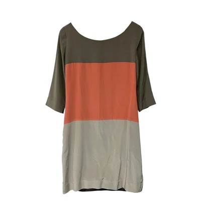 Antonio Melani 100% Silk Color Block Dress Lightweight 3/4 Sleeve Lined Size 0 - Image 1 of 4