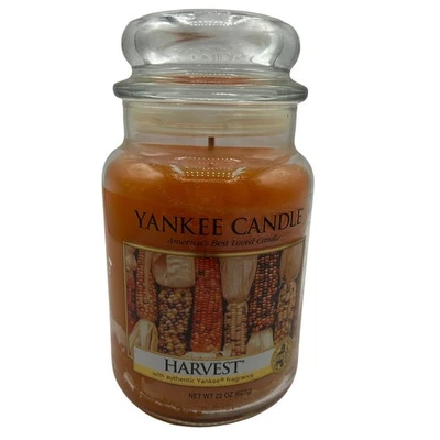 Yankee Candle 1990s RETIRADO Harvest Scent Lg 22 oz. Tarro Vela Otoño Otoño Decoración Foto 1 de 4