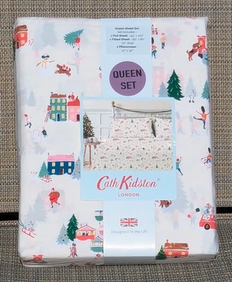 Cath Kidston "Snow Day Cream" Queen Size Sheet Set 100% Cotton - Image 1 of 4