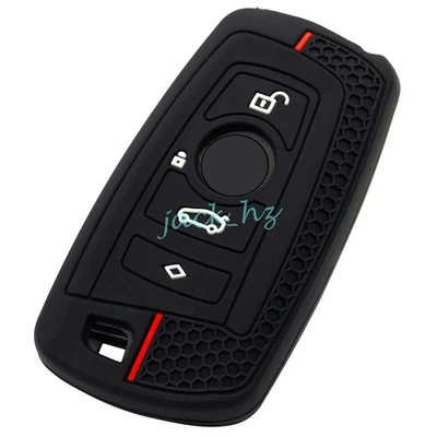 Silicone 4 Buttons Car Key Fob Case Cover For BMW 1 2 3 4 5 6 7 Series X3 X4 F30 - Image 1 of 4