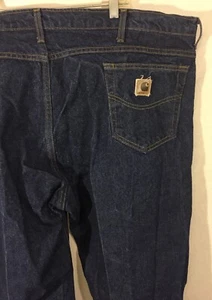Pantalones de mezclilla Carhartt de colección sin dobladillo con cremallera de garra para hombre talla 46 x 37 hechos en EE. UU. - Imagen 1 de 10