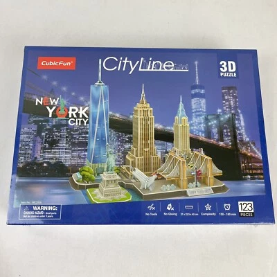CubicFun City Line NEW YORK CITY 3D Puzzle 123 Piece SEALED NEW - Image 1 of 4