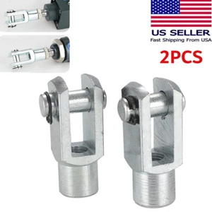2Pcs M6x1 Air Cylinder Rod Clevis End Female Thread Y Connector Silver - Picture 1 of 8