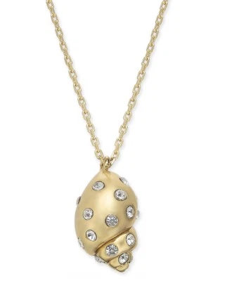$68 COLLAR COLGANTE KATE SPADE BAJO EL MAR PAVÉ CONCHA DORADO 16 Y 3" S132 Foto 1 de 4