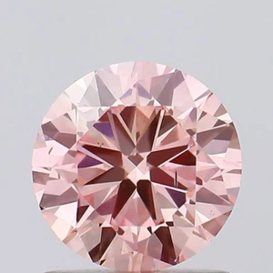 0.91ct Round Cut Labgrown Diamond IGI Certified F.Intense Pink Color SI1 Clarity - Picture 1 of 5