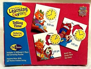 Master Pieces Learning Games - Telling Time Puzzle - COMPLETE - EUC