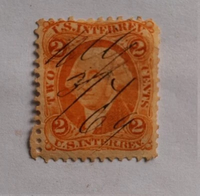 N15: United States (USA) Revenue: 1862-72, 2c. Inter Rev. with Pen Canc. Nice! - Image 1 of 4