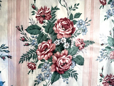 Tela floral rosa a rayas de algodón pulido Waverly Mackinac Island por #5 Foto 1 de 4