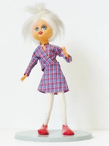 POUPEE PUNK INDEPENDEN SUR SOCLE 37 cm ANNEES 60/ 70 VINTAGE 60's 70's punk DOLL - Photo 1 sur 1