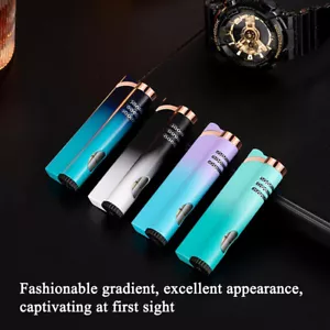 Mini Adjustable Butane Jet Flame Lighter, Metal Lighters for Women Men Kitchens - Picture 1 of 36