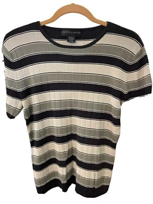 Top Geoffrey Beene Sport 70 % seda a rayas para mujer talla L manga corta Foto 1 de 4