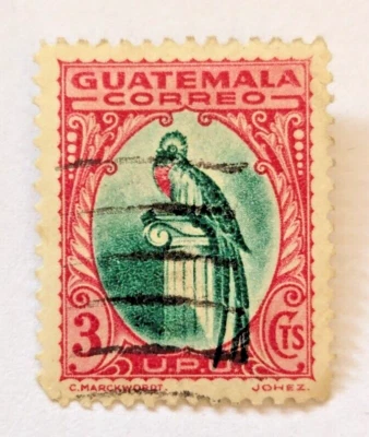 Estampilla postal de Guatemala 1935 3 quilates postal guatemalteca vintage pavo real verde Foto 1 de 4