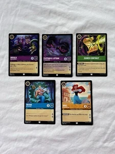 Lorcana 5 Card Lot #9: Little Mermaid Uncommon Ariel Triton Ursula Eels - Picture 1 of 1